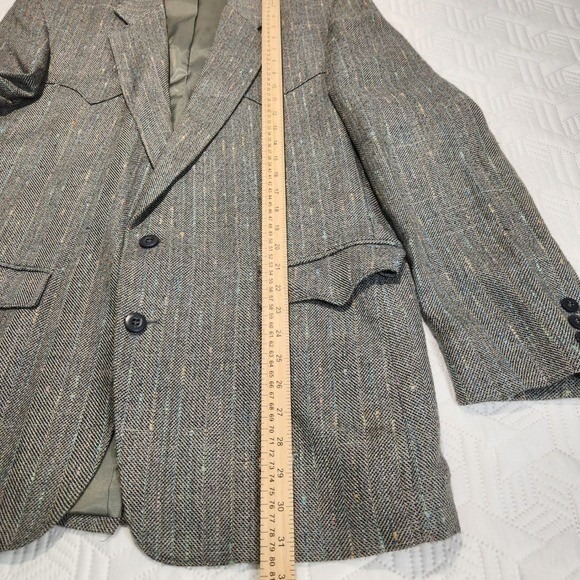 Blazer Men Gray Tweed Circle S Western 44R Color Speck Herringbone cowboy